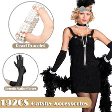 Halloween Años 20 Grandes Gatsby Accesorios para Mujer Collar Pendientes Pulsera