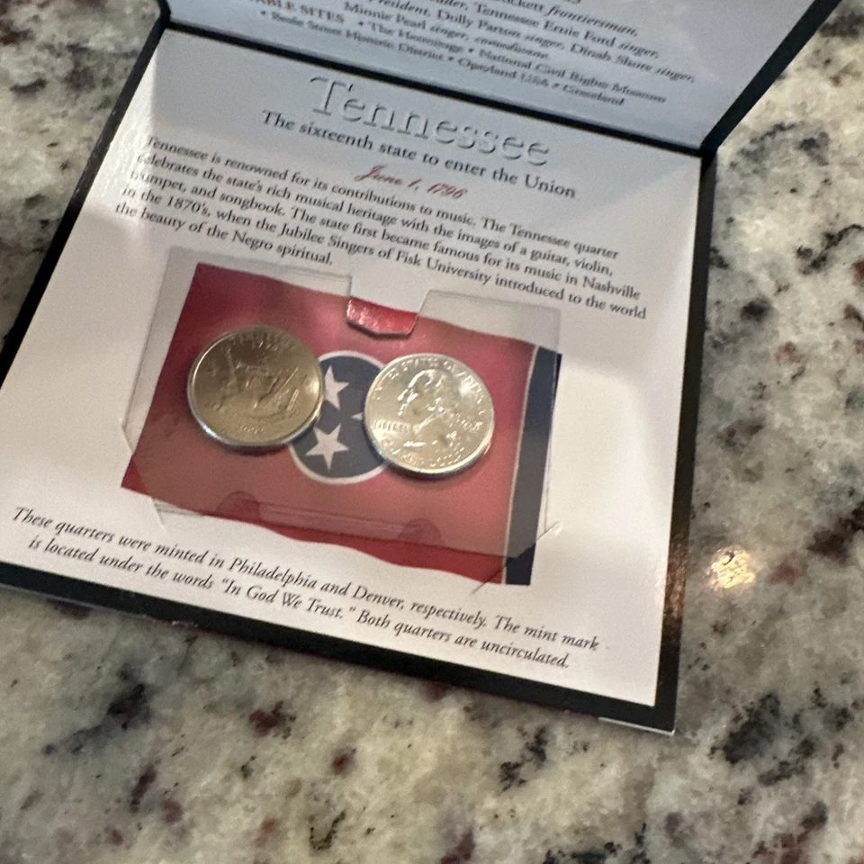 US Minted Quarter Dollar Tennessee Number Coin Set Sealed 16 Of 50 Lot 1269 - Image 2 of 3