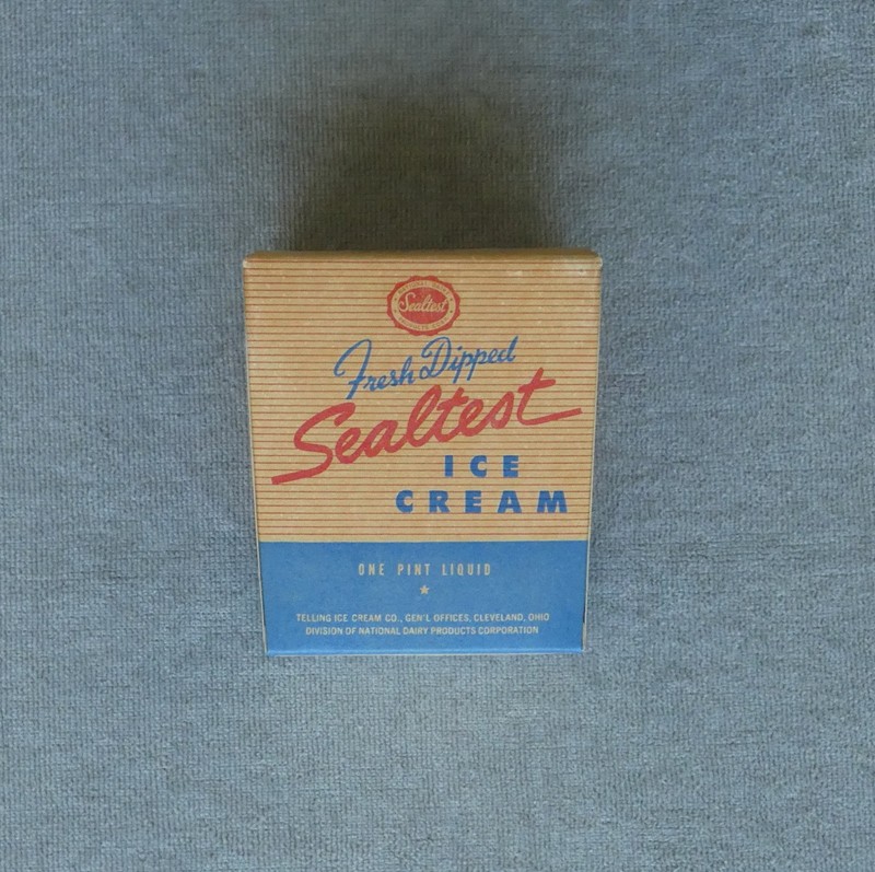 Sealtest Fresh Dipped one pint pail ice cream cardboard carton, Cleveland, OH