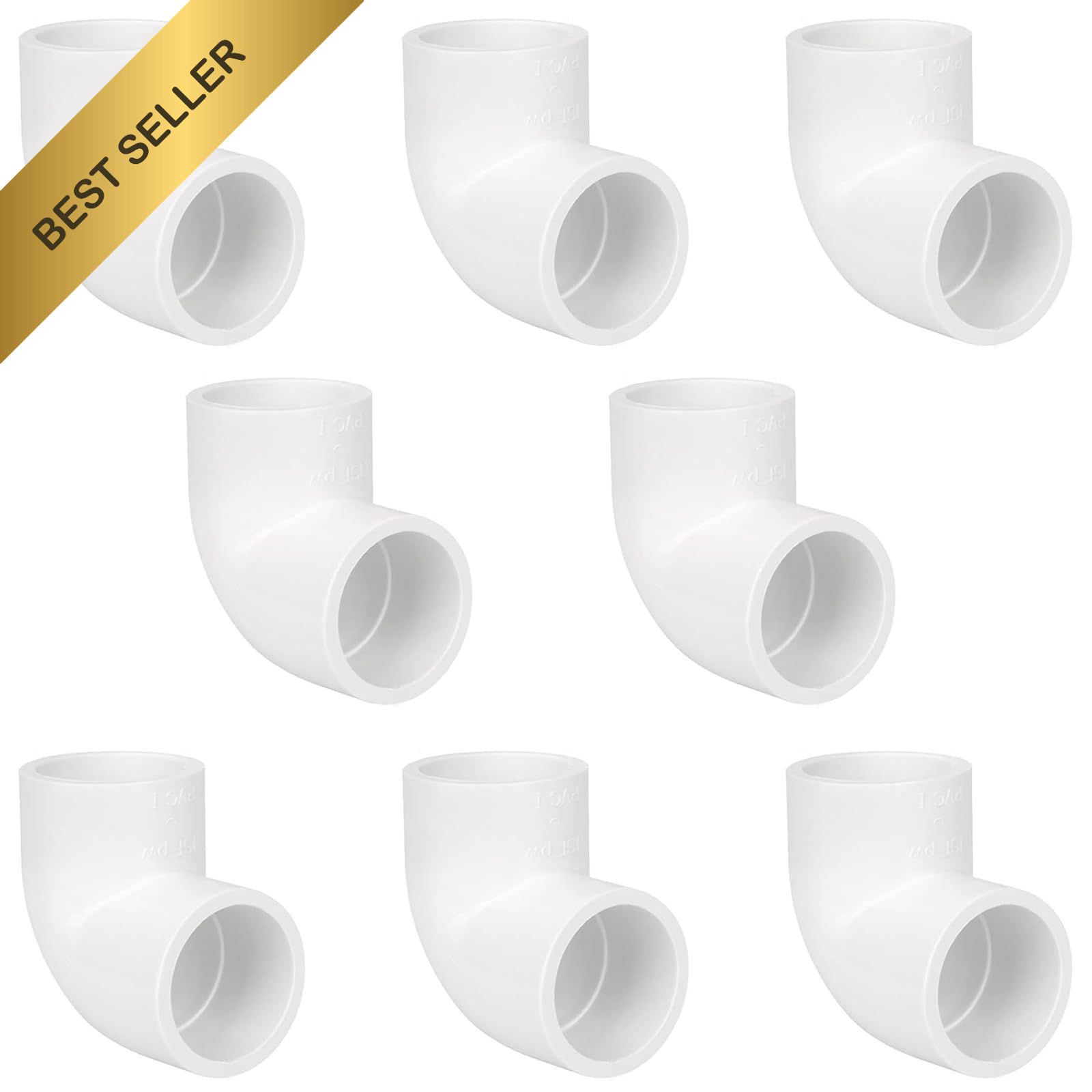 8 Pack 3/4 Inch 90 Degree PVC Elbow Fittings Socket Schedule 40 Pipe Connector