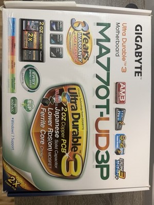 Gigabyte GA-MA770T-UD3P AM3 ATX Motherboard DDR3 AMD Phenom II Windows 7 Gaming