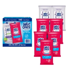 Wet Ones Antibacterial Hand Wipes, Fresh Scent & Lavender, 20 ct., 7 pk.