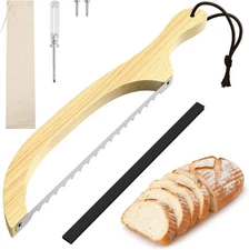 16 in Serrated Bread Slicer, Sourdough Bread Knife, Stainless Steel Bow Knife