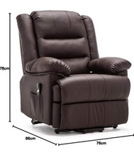 LOXLEY ELECTRIC RISE RECLINER ARMCHAIR BONDED LEATHER SOFA MOBILITY LIFT CHAIR