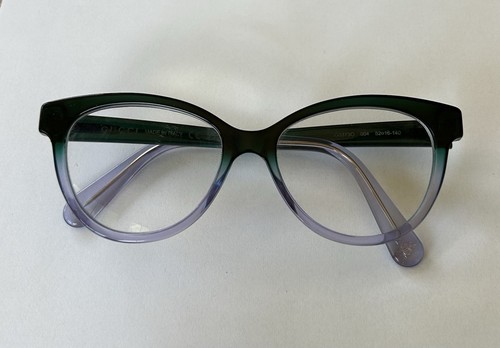 GUCCI Brille GG 0373O 004 GRÜN TÜRKIS BLAU GRAU GESTELL NUR 52-16-140 Italy