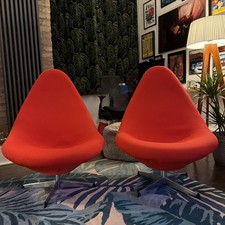 2 (Arne Dahlen) Egg Swivel Chairs. Reupholstered Good Condition