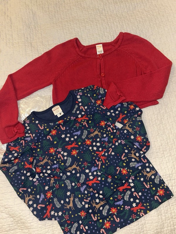 New Girl's HANNA ANDERSSON 130 Top Size 8 Holiday Foxes Gymboree Cotton Sweater