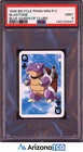 Pokemon 1999 Blastoise Queen Of Clubs Blue Bicycle PKMN Mini Playing Card PSA 9