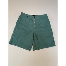 Lee Relaxed Fit High Rise Button Fly Green Cotton Shorts Size 10 M