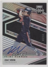 2020 Panini Elite Extra Edition Prime Numbers B Signatures /64 Zac Veen Auto 8h7