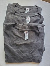 3 Small Smart Blanks Women Short Sleeve V Neck T-Shirt Charcoal