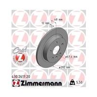 Zimmermann 430.2617.20 Bremsscheibe Hinterachse FüR Opel Saab General Motors