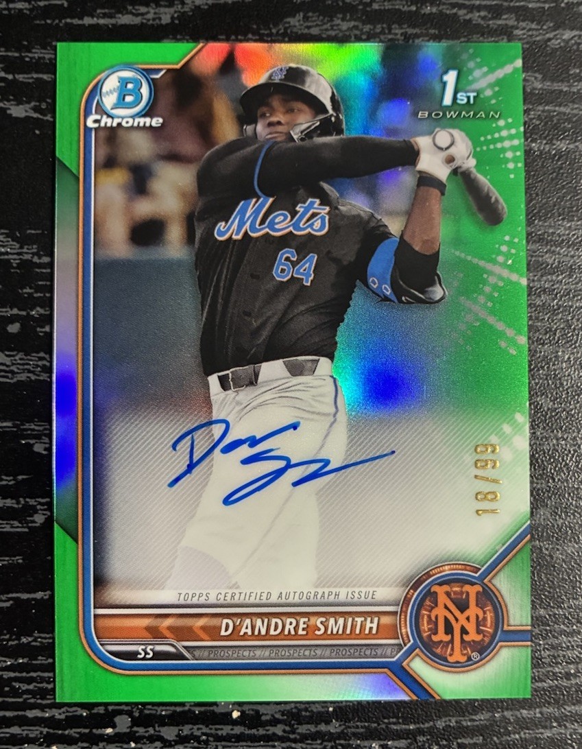 D’andre Smith 2022 Bowman Chrome Draft Auto Green Refractor #CDADS #/99