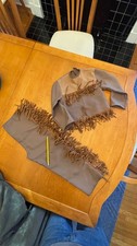Boys vintage 80s Indian outfit with moccasins and pouch