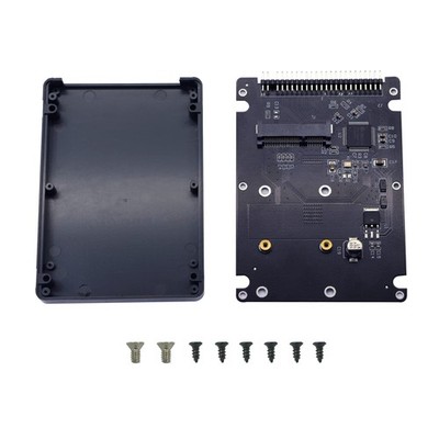 MSATA Mini PCIE SSD to 2.5 inch IDE 44Pin Converter Card with Shell, Black for...