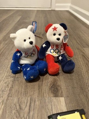 VTG 1999 Team Beans Victory 11 USA Olympic Victory Plush Bear Red White Blue NWT