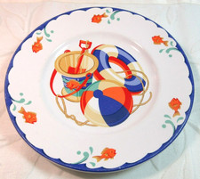 Tiffany Co. TIFFANY SEASHORE 1 Child's Plate 7" Multicolor Beach Scene