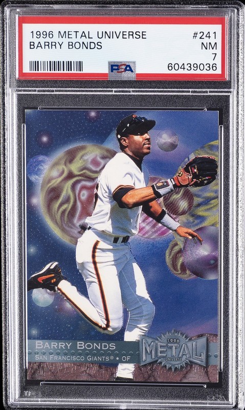 1996 METAL UNIVERSE #241 BARRY BONDS PSA 7