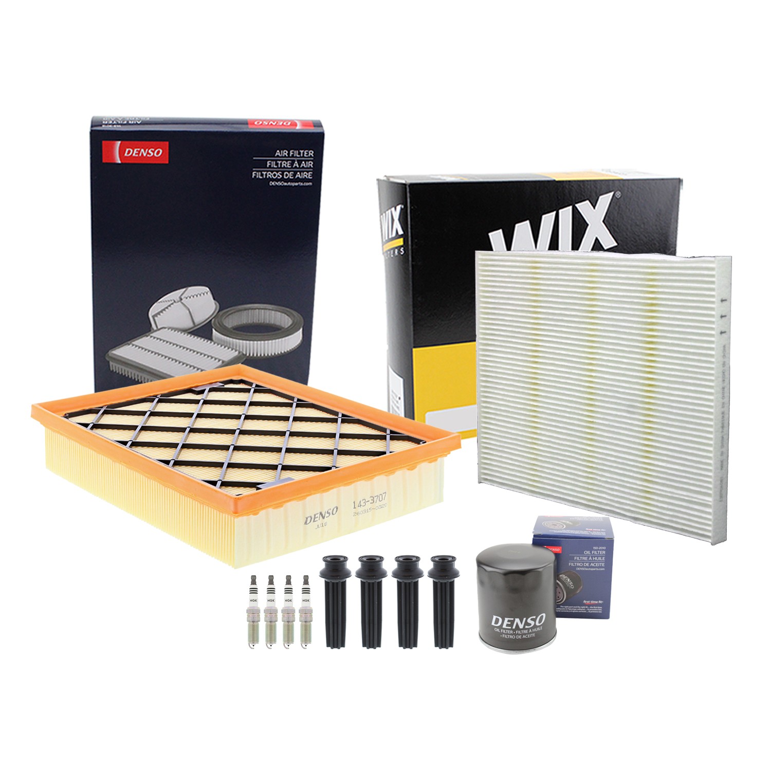 Denso Tune Up Kit NGK 4 Spark Plugs  Boots Kit for Edge Fusion MKZ 2.0L L4 9