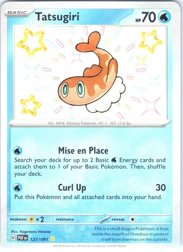 Tatsugiri 127/091 Shiny Rare Paldean Fates Pokemon Holo Near Mint