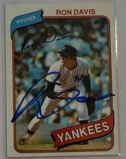 1980 Topps RON DAVIS Autographed Rookie Card RC Yankees All Star AUTO. rookie card picture