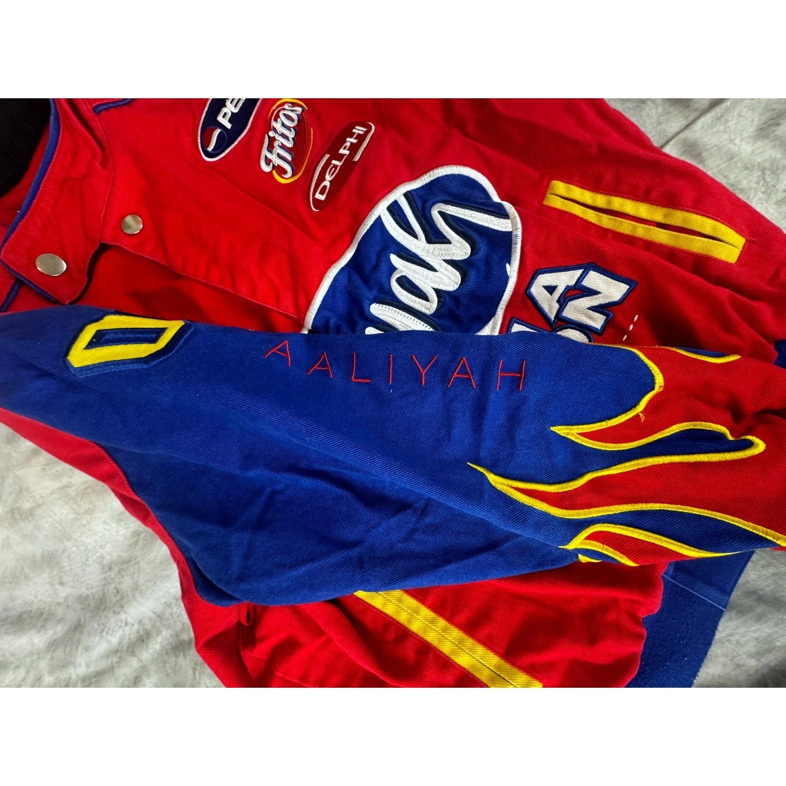 Headgear Classics Aaliyah One in a Million Racing Jacket Mens Medium Red Blue M image 12