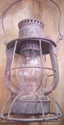 1908-1915 Dietz Vesta NYC LINES Railroad Tall Top Lantern As Found Condition
