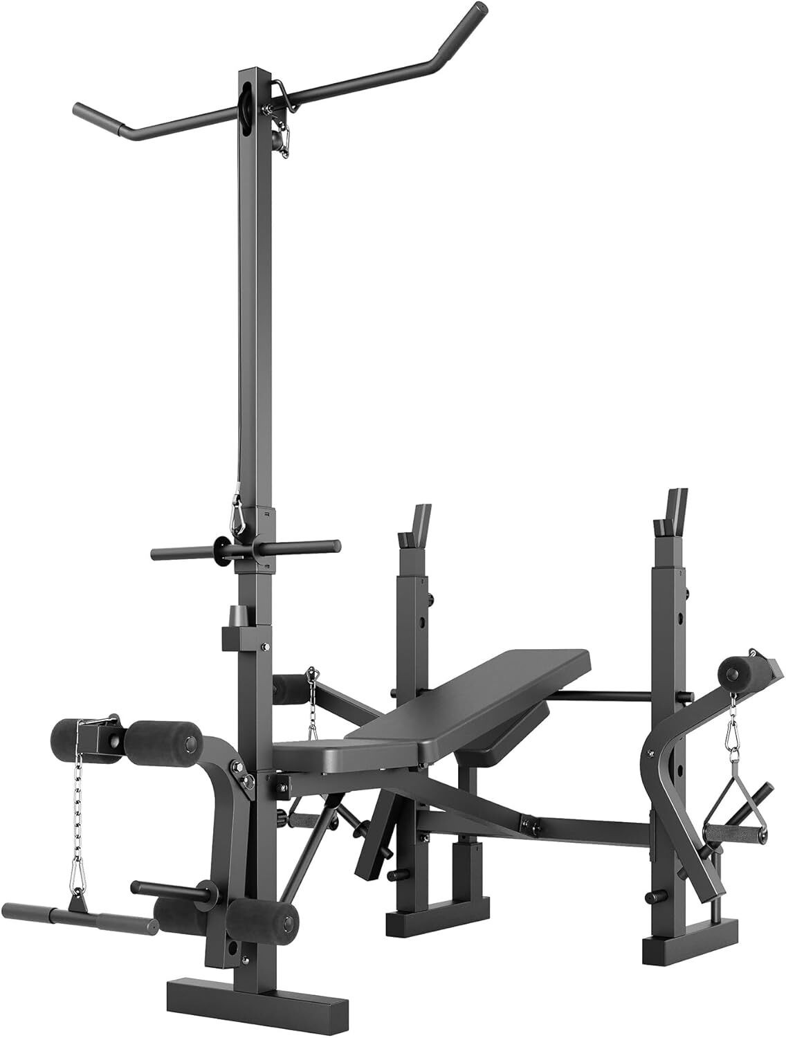 Juego de pesas olímpicas banco prensa rack pierna desarrollador LAT Pulldown plegable