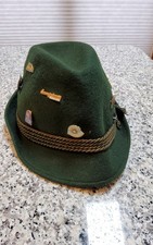 Bavarian Wool Felt Trachten Fedora Hat German With 8 Pins