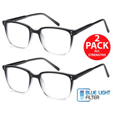 2 PK Unisex Blue Light Blocking Reading Glasses Computer Readers For Men Women