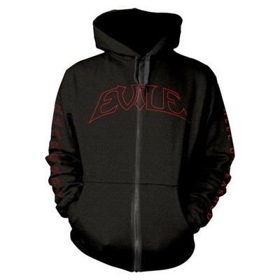 EVILE - HELL UNLEASHED (BLACK) BLACK Hooded Sweatshirt with Zip Large