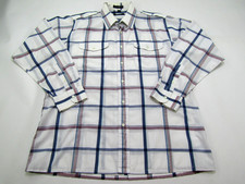 Christian Dior Shirt Mens Large Button Down Check Long Sleeve Preppy Pockets