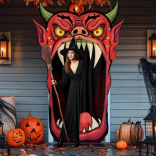 Halloween Door Cover Decoration Creepy Door Backdrop for Halloween Garage Window