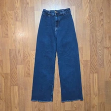 Stradivarius Jeans Womens 34 US 2 (22x25) Straight Leg High Rise Blue Denim