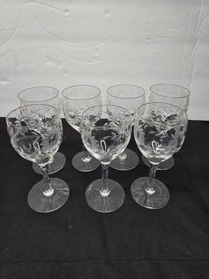 CASCADE by Stuart Cordials Stemmed Glasses, Crystal , Set Of 5 , Vintage