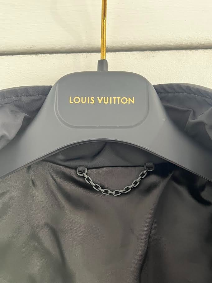 LOUIS VUITTON LEATHER MIX TRACK TOP 1AHVLY SIZE 44/US 34 BLACK ZIP