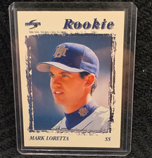 Score 1996 Score Rookie Mark Loretta Milwaukee Brewers #493 Baseball Card. rookie card picture