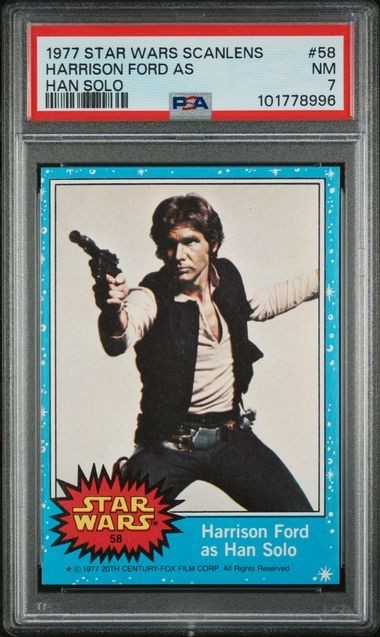 1977 Star Wars HARRISON FORD AS HAN SOLO #58 Scanlens PSA 7 POP 5 🔥