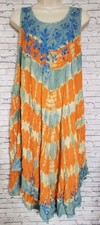 Ace Fashion Women Free Size Floral Embroidered Beaded Tunic Dress Boho Festival