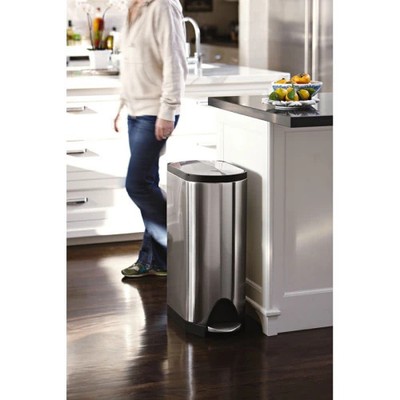 Tritt-Mülleimer Butterfly 30 Liter, Simplehuman, Matt Edelstahl