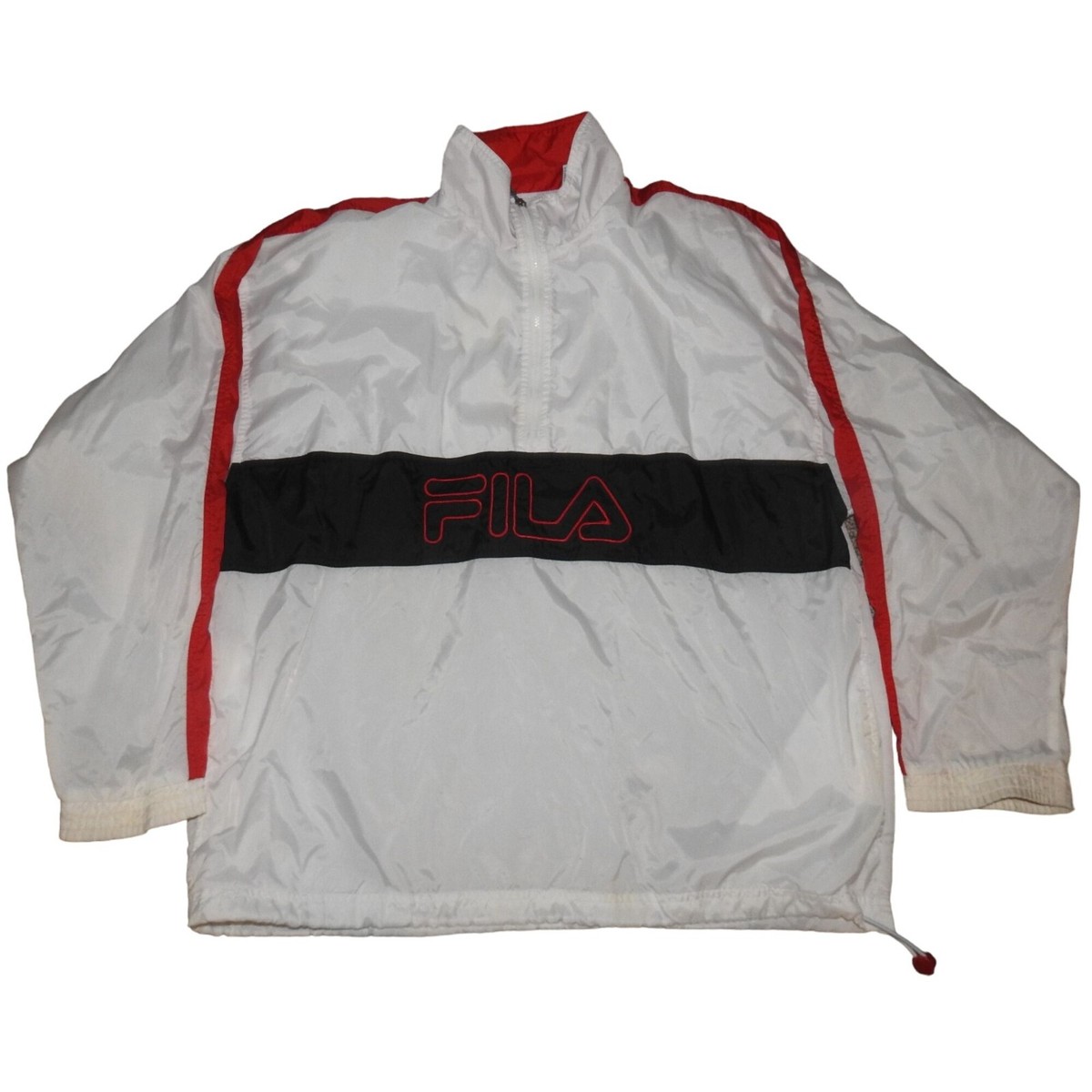 Vintage 80s 90s FILA Pullover 1/4 Zip Windbreaker Jacket Men's XL