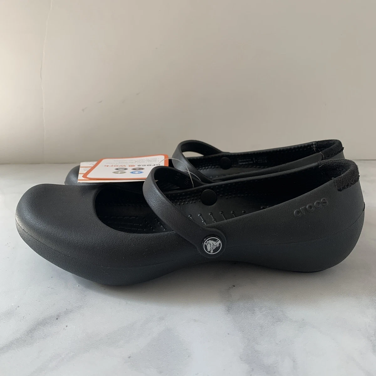NEW Crocs Lock Alice at Work Collection Mary Jane Flats Black