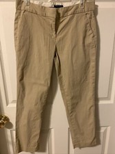 Tommy Hilfiger Womens SZ 8 Khaki Flat Front Work Pants 2082