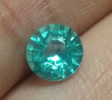 AAA APATITE NATURALE  NATURAL APATITE CT 1.13 VVS  TOP NEON BLUE COLOR ROUND CUT