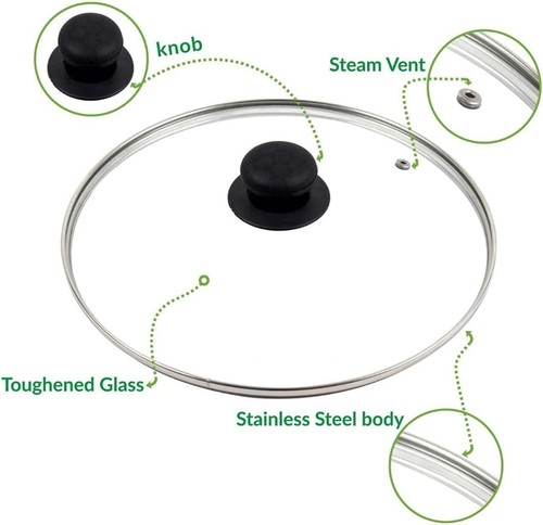 YSAMAX Transparent Glass Lid Cover, Cover For Kitchen, Glass Saucepan Lids - Picture 57 of 61
