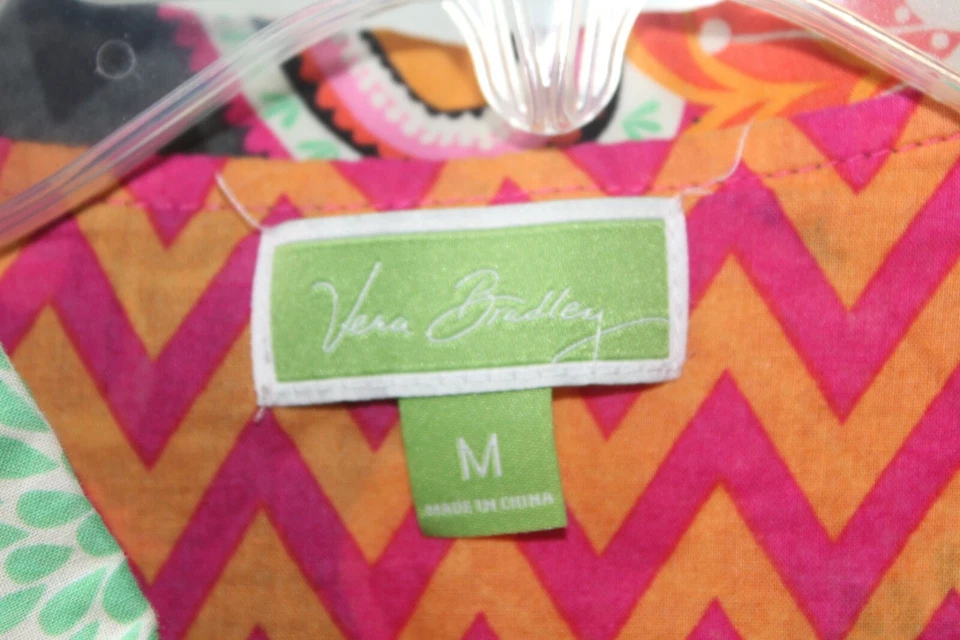 Camisa Vera Bradley Mujer Talla M Rosa Naranja Blusa Abotonada Top -NNX -9 Foto 3 de 4