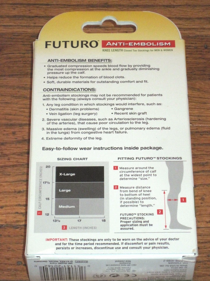 2 Pair Futuro Compression Medium Knee Length Close Toe Stockings White New - Image 4 of 4