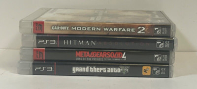 PS3 Game Lot COD MW2, Hitman Absolution, Metal Gear Solid 4, GTA 5
