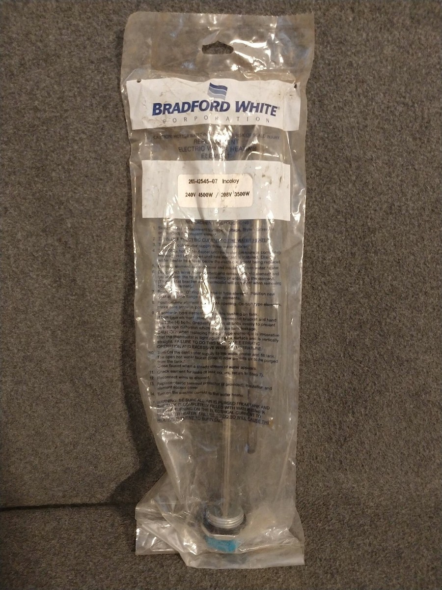 Bradford White Electric Water Heating Element Incoloy 240V 4500W  265-42545-07 | eBay