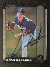1999 Bowman Chrome #85 Onan Masaoka Los Angeles Dodgers Signed Card Autographed